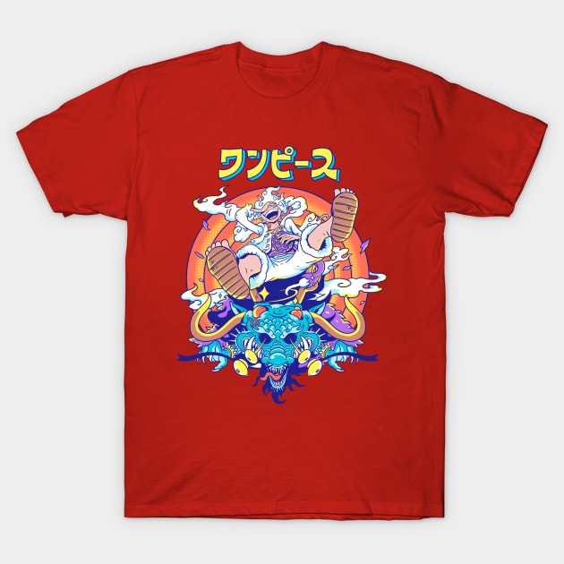 Luffy Gear 5 vs Kaido T-Shirt by dezeight